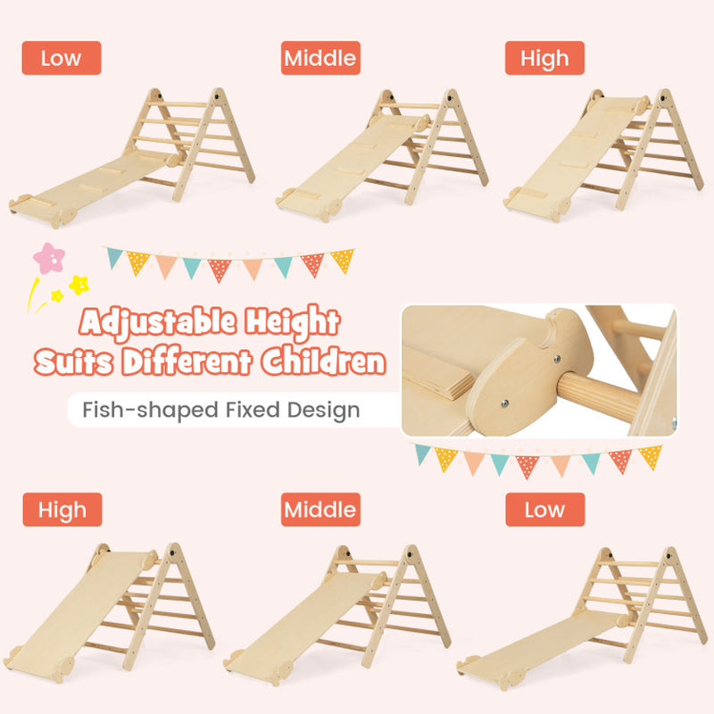3-In-1 Climbing Set Foldable and Adjustable Kids Triangle Set