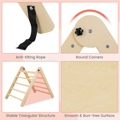 3-In-1 Climbing Set Foldable and Adjustable Kids Triangle Set